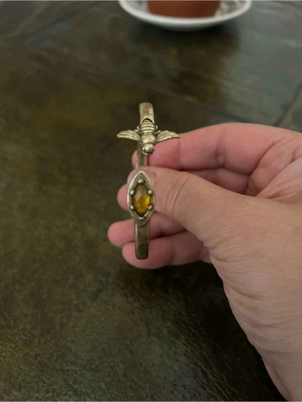Vintage Lucky Brand Bronze Amber Cuff Bracelet - Women's Jewelry